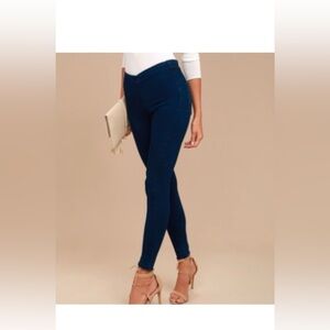 FREE PEOPLE Easy Goes It Pull On Skinny Raw Hem Denim Jeggings